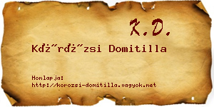 Körözsi Domitilla névjegykártya